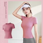 Compression Yoga T-Shirt Supplier - OEM/ODM Custom Fashion Solid Sleeve Workout Top