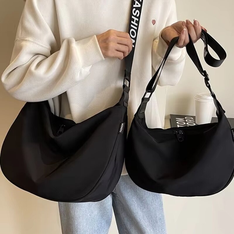 Satchel Bag Manufacturer - OEM/ODM Unisex Waterproof Oxford Cloth Crescent Zipper