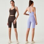 Sports Leggings Supplier - OEM/ODM Custom Women's Set Spandex High Waist Yoga Shorts