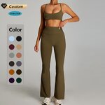 Leggings Set Manufacturer - OEM/ODM Custom Women's Solid Bra Flare Leggings Set