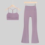 Leggings Set Manufacturer - OEM/ODM Custom Women's Solid Bra Flare Leggings Set