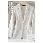 Women's Blazer Factory - OEM Long-Sleeve Professional Plaid Jacket