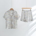 Women's Pajama Set Factory - OEM Bamboo Fiber Short Sleeve Shorts Printed Summer