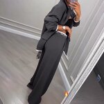 Women's Suit Set Factory - OEM Fall Gray Commuter Blazer Trousers 2-Piece