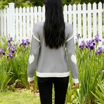 Women's Sweater Factory - OEM Fall Winter Color-Blocked Heart Round Neck Knit Top