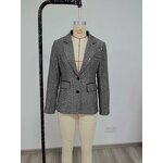 Women's Jacket Factory - OEM Fall Winter Sequin Korean Houndstooth Top Blazer