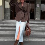 Women's Blazer Factory - OEM Fall Tie-Waist Long-Sleeve Casual Loose Suit Jacket