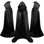 Halloween Cloak Factory - OEM Unisex Satin Stand-Up Collar Hooded Cape Costume