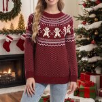 Women's Sweater Factory - OEM Fall Winter Christmas Loose Knit Polka Dot Snowflake