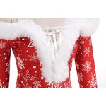 Women's Dresses Factory - OEM Off Shoulder Fur Collar Snowflake Printed V-neck A-line