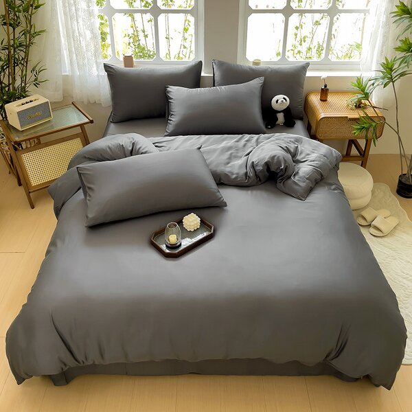 Bedding Set Factory - OEM Bamboo Fiber 2M Bed Sheet Quilt Cover 4-piece