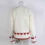 Women's Sweater Factory - OEM Fall Winter Couple Heart-Print Loose Crew Neck Pullover