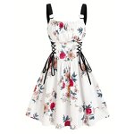 Women's Dresses Factory - OEM Digital Print Lace-Up Elegant Party Sexy Halter