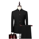 Men's Suit Set Factory - OEM Stand-Up Collar Zhongshan Jacket Trousers Business