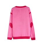 Women's Sweater Factory - OEM Fall Winter Color-Blocked Heart Round Neck Knit Top