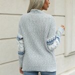 Women's Sweater Factory - OEM Christmas Knit Half-High Neck Snowflake Pattern