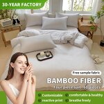 Bedding Set Factory - OEM Bamboo Fiber 2M Bed Sheet Quilt Cover 4-piece