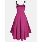 Women's Dresses Factory - OEM Holiday Faux Fur Collar Off-Shoulder Bow Halter