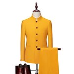 Men's Suit Set Factory - OEM Stand-Up Collar Zhongshan Jacket Trousers Business