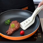 Cooking Tongs Factory - OEM Heat Resistant 2 in 1 Silicone Flip Meat Fish Egg
