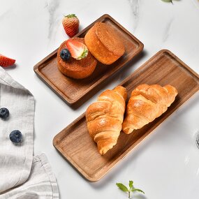 Food Tray Factory - OEM Wholesale Rectangle Dark Wood Charcuterie Board