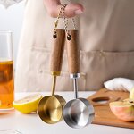 Measuring Spoons Factory - OEM Hot Sale 15ml Mini Stainless Steel Wooden Handle