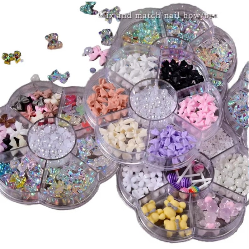 Nail Art Accessories Factory - Bulk Hot Sale 12 Grids Bow Butterfly