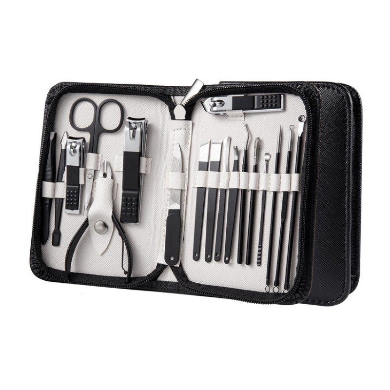 Manicure Set Supplier - OEM 18 PCS Black Personal Care Pedicure