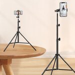 Phone Tripod Manufacturer - OEM/ODM 170cm with Cellphone Holder Adjustable Light