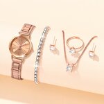Ladies Watches Gift Set Manufacturer - OEM/ODM 6PCS Gold Quartz with 5PCS Bracelet Necklace