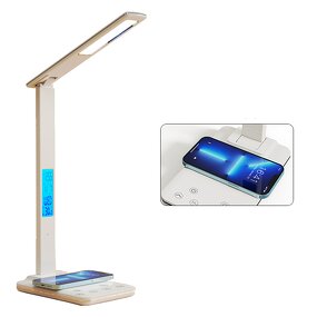 Wireless Charging Desk Lamp Factory - OEM Smart Displayclock 3 Color Stepless Dimming