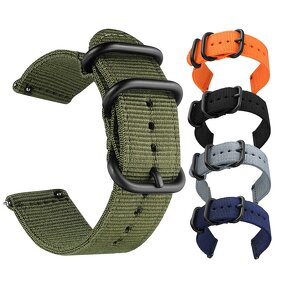 Watch Band Factory - OEM Premium Nylon Canvas Woven Silver Buckle 22mm Replacement