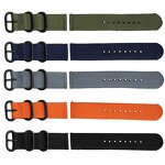 Watch Band Factory - OEM Premium Nylon Canvas Woven Silver Buckle 22mm Replacement