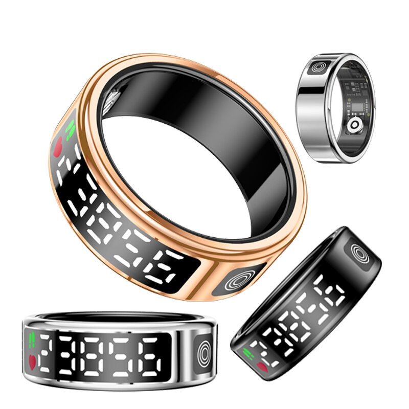 Health Smart Ring Factory - OEM 2025 SR08 Multiple Sports Modes Heart Rate with Display