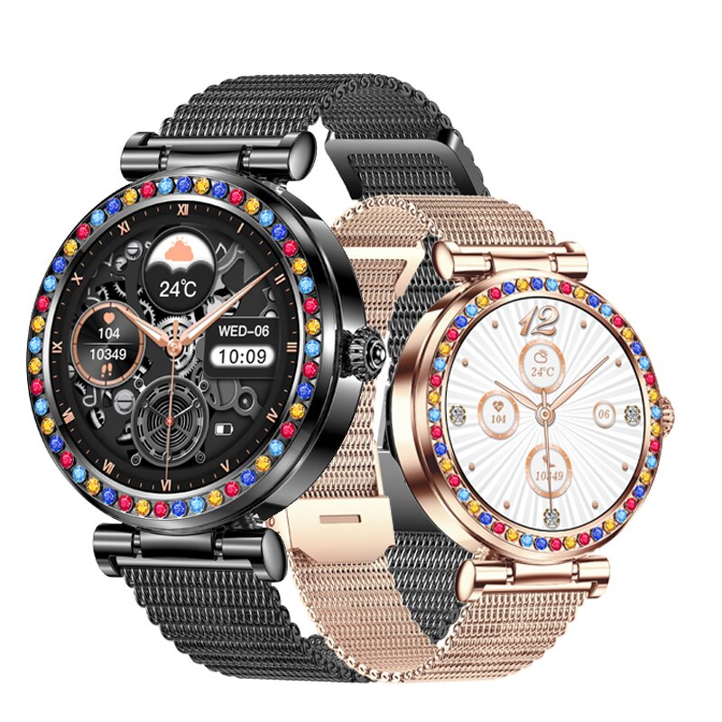 Smart Watch Factory - OEM Ladies 2024 Luxury Diamonds 1.27inch BT Call Sport