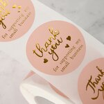 Thank You Stickers Supplier - Wholesale 500 Pcs Circle Roll for Supporting Small Business
