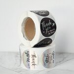 Thank You Stickers Supplier - OEM/ODM Custom Printed 500 Pcs Packaging Labels Circle Roll
