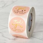 Self Adhesive Thank You Stickers Manufacturer - OEM/ODM 500pcs Circle Roll Order Sticker