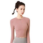 Gym Fitness Wear Manufacturer - OEM/ODM Lady Tops Breathable Slim Half Zipper Long Sleeve