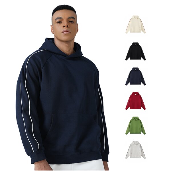 Pullover Hoodie Supplier - OEM/ODM OEM Men's Cotton Contrast Color Lines Knitted Casual