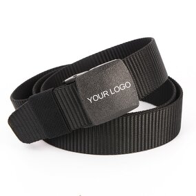 Canvas Belt Factory - OEM/ODM 1.5 Inch Special Shape POM Plastic Buckle Black Webbing