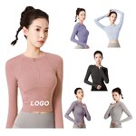 Gym Fitness Wear Manufacturer - OEM/ODM Lady Tops Breathable Slim Half Zipper Long Sleeve