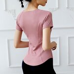 Yoga T Shirt Supplier - OEM/ODM Girl Sports Apparel High Elastic Slim Fitness Tops
