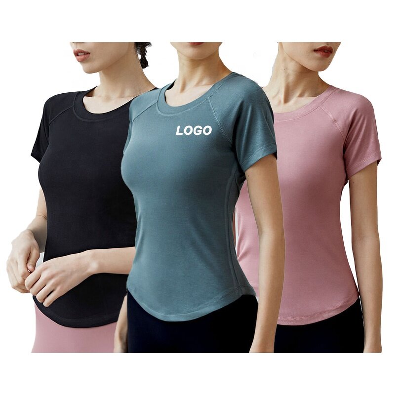 Yoga T Shirt Supplier - OEM/ODM Girl Sports Apparel High Elastic Slim Fitness Tops