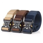 Webbing Belt Supplier - OEM/ODM Zinc Alloy Plug in Metal Buckle Custom Logo Nylon Fabric