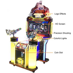 Gun Shooting Simulator Factory - OEM High Quality Indoor Kids Gatling 2 Player 32 Inch