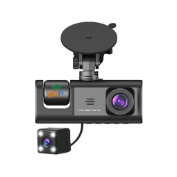 车载安全DVR供应商-代工迷你360度1080P WiFi 3镜头