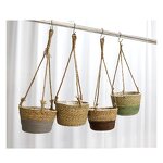 Straw Flowerpot Hanging Basket Supplier - OEM/ODM Woven Handmade Creative Green Bamboo Pot