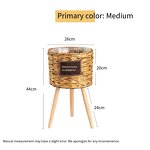 Straw Woven Basket Supplier - OEM/ODM Rattan Floor-standing Wooden High Flower Stand