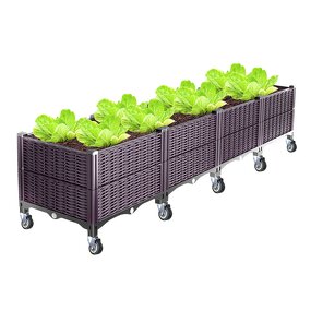 Plastic Flower Pot Manufacturer - OEM/ODM Modern Wheeled Rectangular for Outdoor Balcony